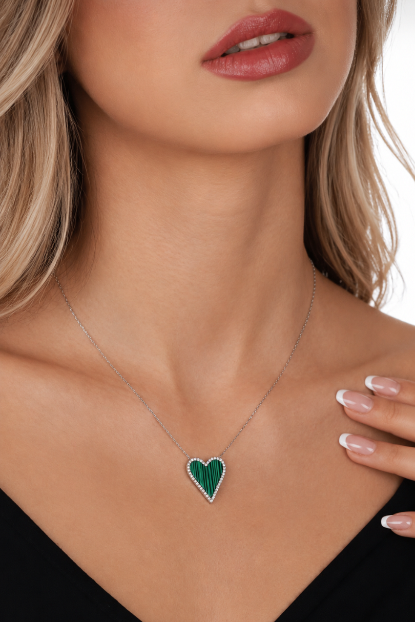 a woman wearing a necklace