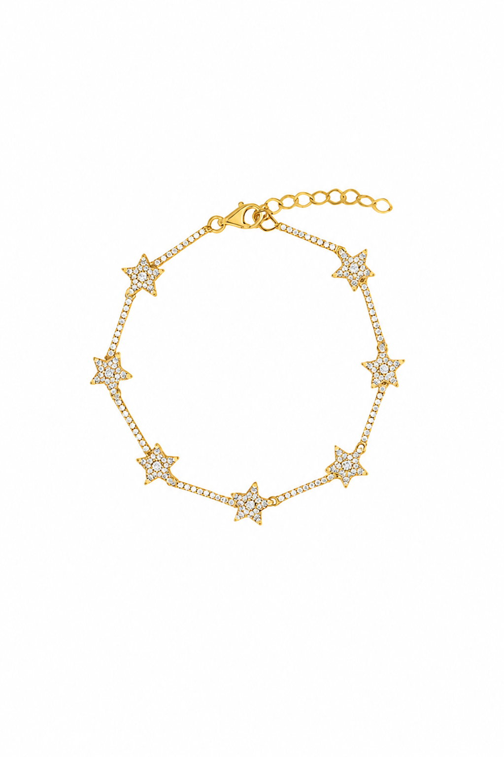 a gold bracelet with diamonds and stars