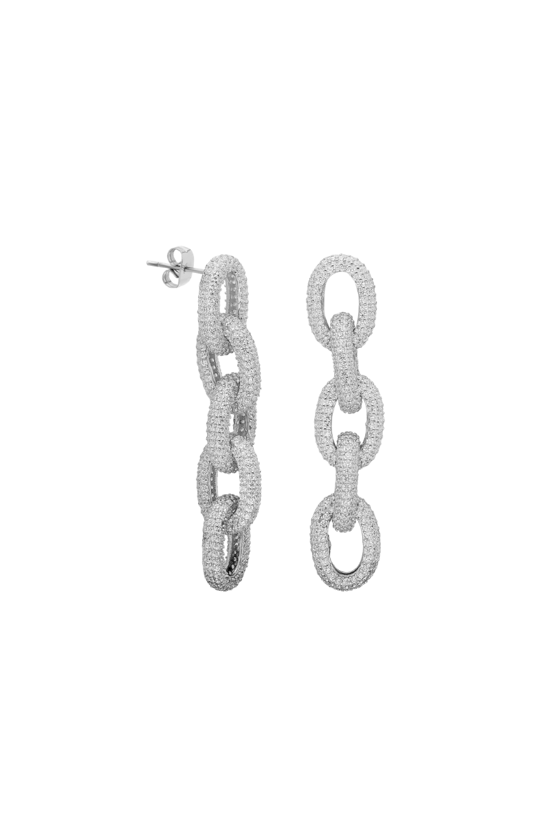 a pair of diamond earrings