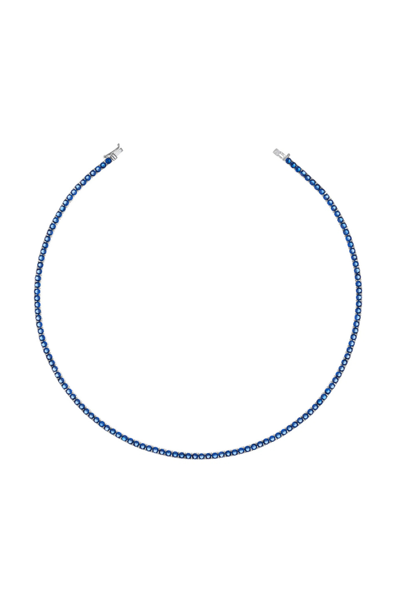 a blue beaded necklace