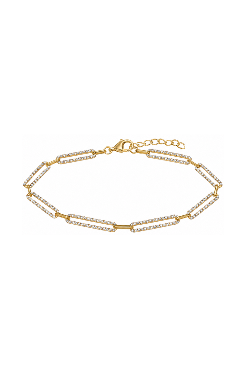 a gold bracelet with diamonds
